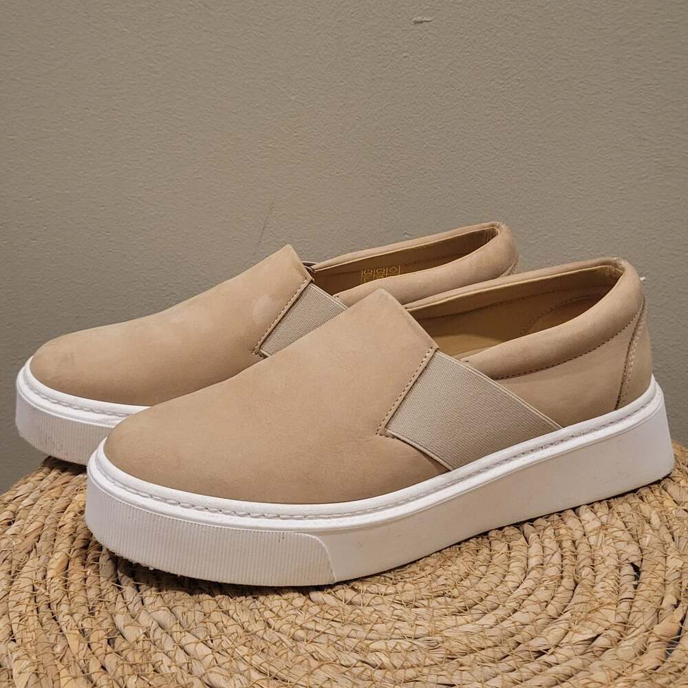 M.Gemi The Luciana Beige Nubuck Platform Slip-On Sneakers,Size 37.5 (7)